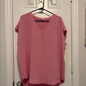 JODIFL Pink Boxy Short Sleeve T-Shirt